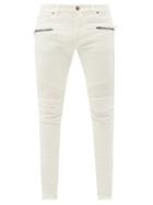 Balmain - Slim-leg Biker Jeans - Mens - White