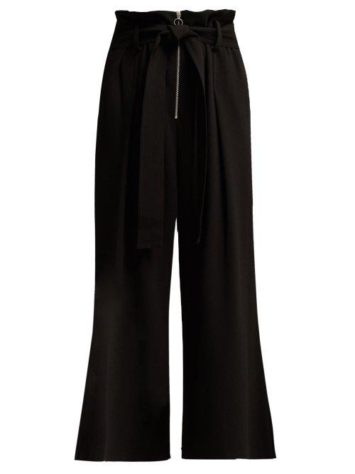 Matchesfashion.com Proenza Schouler - Paperbag Waist Wide Leg Trousers - Womens - Black