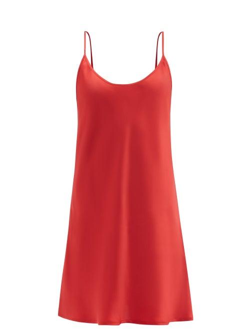 La Perla - Silk-charmeuse Slip Dress - Womens - Red