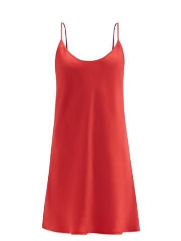La Perla - Silk-charmeuse Slip Dress - Womens - Red