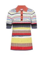 Ladies Rtw Marni - Striped Ribbed Wool Polo Shirt - Womens - Multi