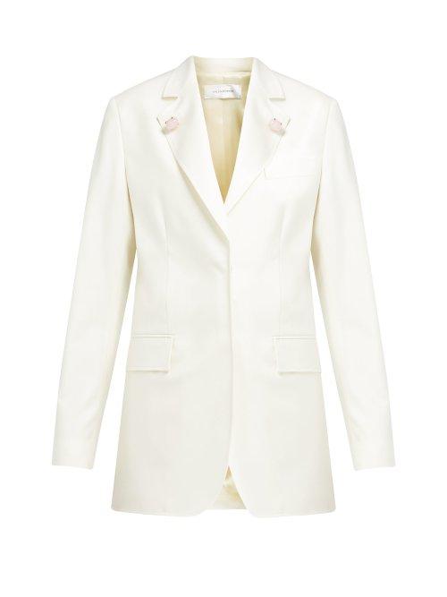 Matchesfashion.com Wales Bonner - Quartz Stone Charm Single Breasted Wool Blazer - Womens - Ivory