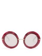 Dolce & Gabbana Round-frame Glitter-acetate Sunglasses