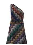 Matchesfashion.com Missoni - One-shoulder Polka-lined Chevron-striped Dress - Womens - Multi