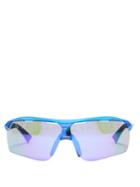 Matchesfashion.com Stella Mccartney - Turbo Reflective Lens Sunglasses - Womens - Blue
