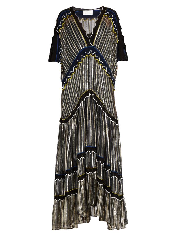 Peter Pilotto Cut-out Sleeve Chiffon Gown