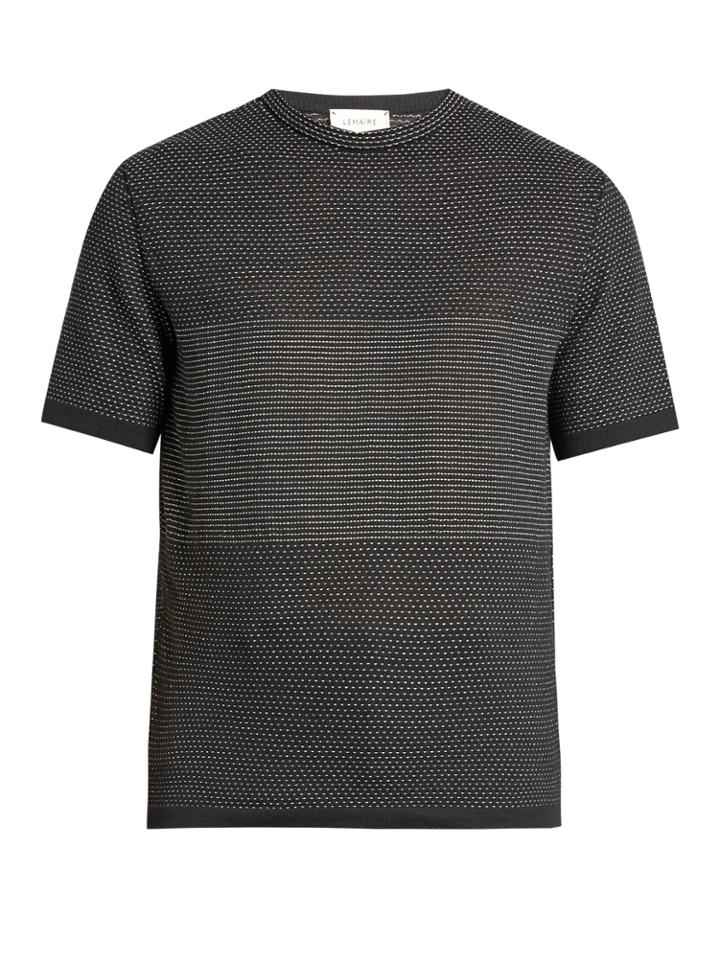 Lemaire Contrast-stitch Cotton-blend T-shirt