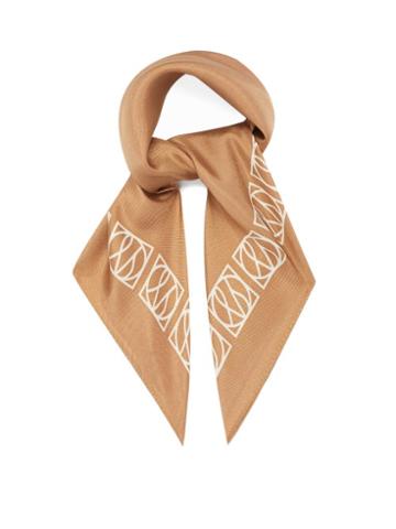 Matchesfashion.com Lescarf - No.21 Monogram Silk Scarf - Womens - Camel