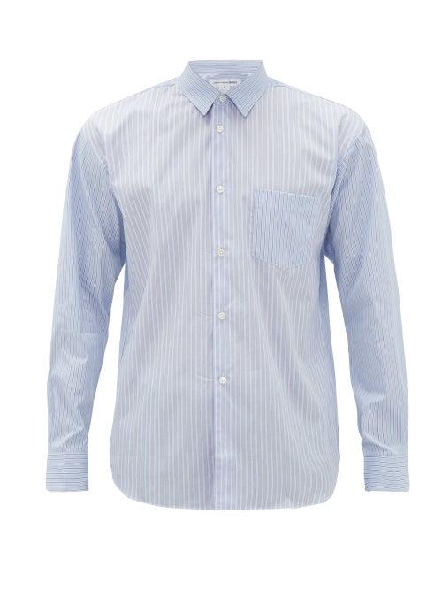 Matchesfashion.com Comme Des Garons Shirt - Chest-pocket Striped Cotton Shirt - Mens - Blue White