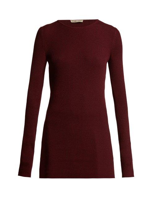 Matchesfashion.com Bottega Veneta - Ribbed Cashmere Sweater - Womens - Burgundy