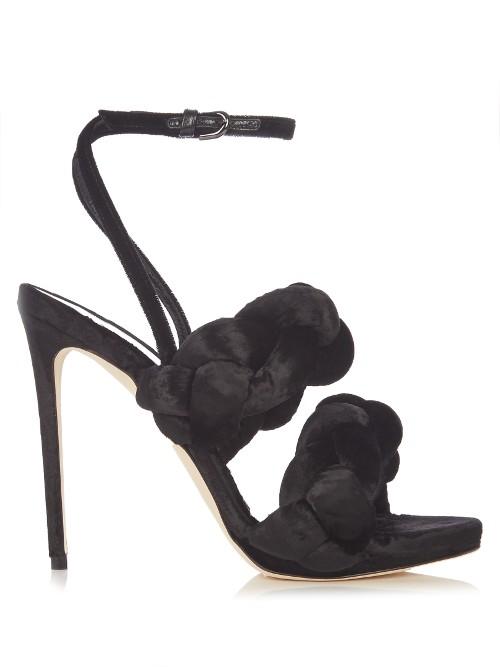 Marco De Vincenzo Velvet High-heel Sandals