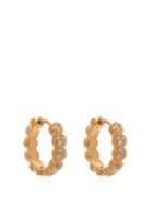 Matchesfashion.com Theodora Warre - Zircon Gold Plated Medium Hoop Earrings - Womens - Gold