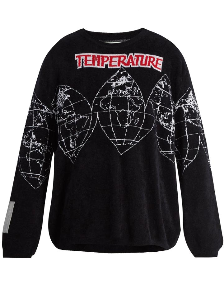 Off-white Temperature And Map-intarsia Sweater