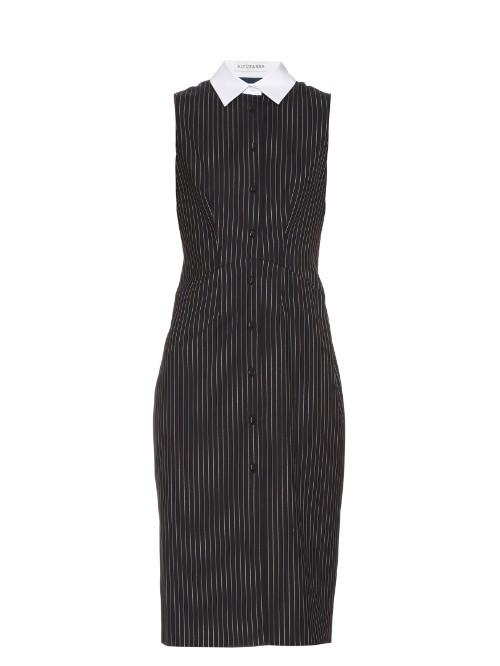 Altuzarra Bateman Pinstriped Sleeveless Stretch-wool Dress