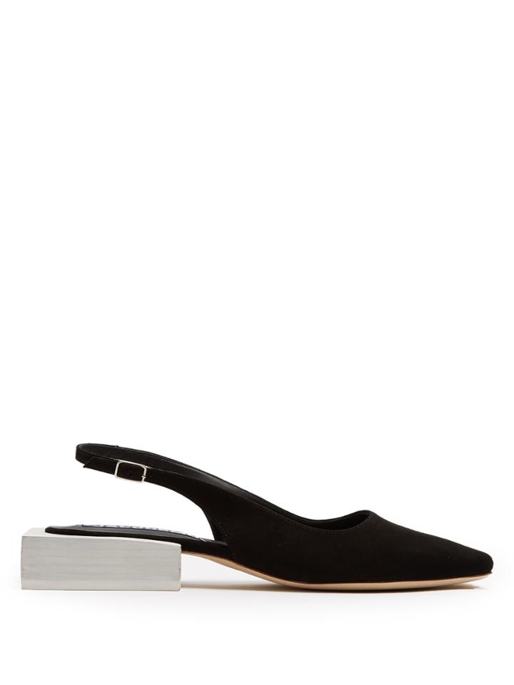 Jacquemus Sculptured-heel Slingback Suede Pumps