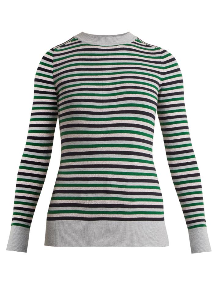 Joostricot Crew-neck Striped Cotton-blend Sweater