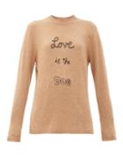 Matchesfashion.com Bella Freud - Love Is The Dog Wool-blend Sweater - Womens - Beige