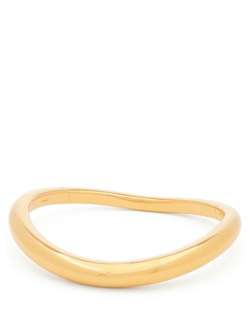 Matchesfashion.com Alexander Mcqueen - Waved Choker - Womens - Gold