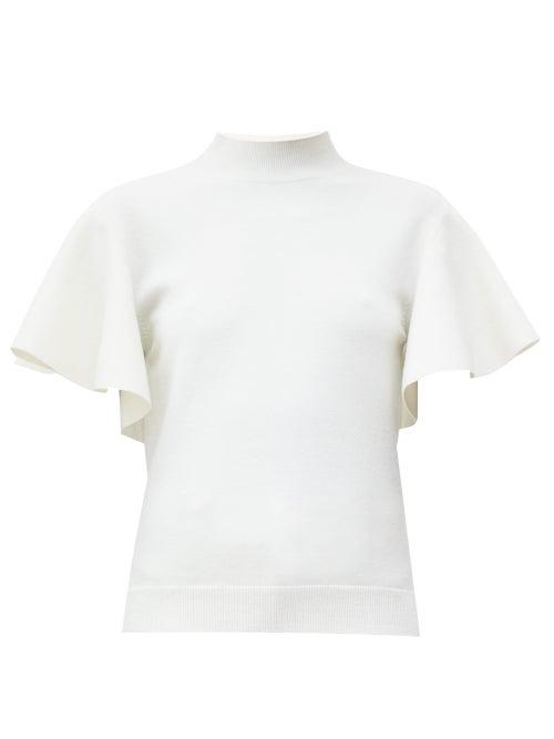 Matchesfashion.com Chlo - Fluid-sleeve Knitted Top - Womens - Ivory