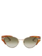 Matchesfashion.com Gucci - Tortoiseshell Effect Acetate Cat Eye Sunglasses - Womens - Tortoiseshell