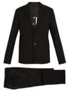 Matchesfashion.com Valentino - Single Breasted Wool Blend Suit - Mens - Black
