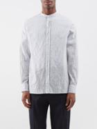 Officine Gnrale - Gaston Stand-collar Striped Cotton-poplin Shirt - Mens - Blue Stripe