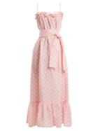 Matchesfashion.com Lisa Marie Fernandez - Liz Linen Maxi Dress - Womens - Pink White