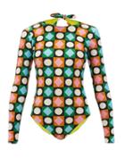Matchesfashion.com La Doublej - Long-sleeved Lucky Charm-print Surf Swimsuit - Womens - Multi