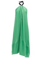 Matchesfashion.com Colville - Halterneck-tie Crepe Dress - Womens - Green