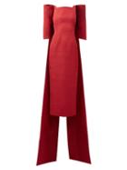 Emilia Wickstead - Charlotte Bow-back Cloqu-crepe Dress - Womens - Red