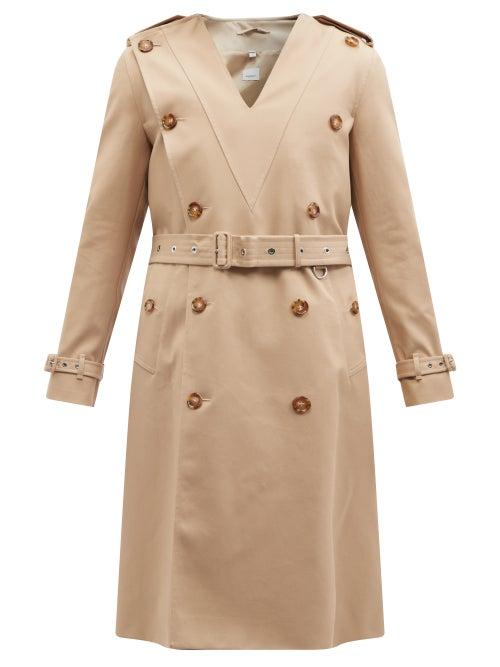 Burberry - V-neck Cotton-gabardine Trench Coat - Mens - Beige