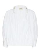 Matchesfashion.com Khaite - Malone Crinkled Cotton-poplin Blouse - Womens - White