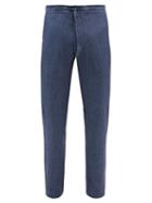 120 Lino 120% Lino - Drawstring-waist Linen Trousers - Mens - Navy