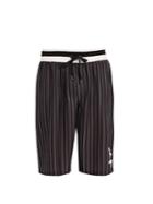 Dolce & Gabbana Long Logo Pinstripe Board Shorts