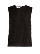 Matchesfashion.com Lila Eugnie - 1841 Sleeveless Cotton And Silk Blend Voile Top - Womens - Black