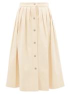 Matchesfashion.com Giuliva Heritage Collection - The Giovanna Pleated Denim Skirt - Womens - Cream