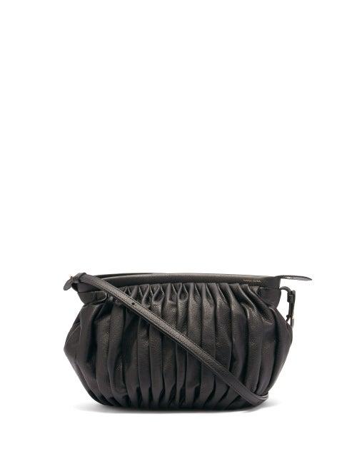 Matchesfashion.com Mansur Gavriel - Balloon Pleated Grained-leather Cross-body Bag - Womens - Black
