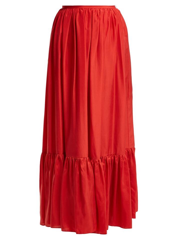 Loup Charmant Flores Tiered Silk Skirt