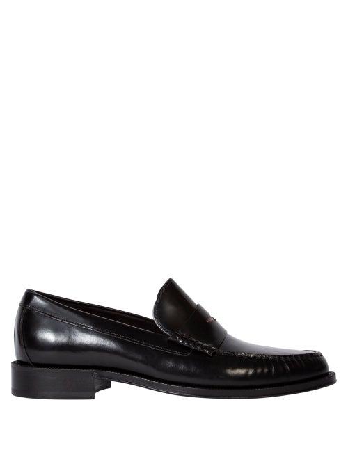 Matchesfashion.com Paul Smith - Lucky Signature-stripe Leather Penny Loafer - Mens - Black