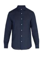 Matchesfashion.com Ralph Lauren Purple Label - Serengeti Linen Shirt - Mens - Navy
