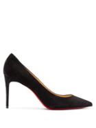 Matchesfashion.com Christian Louboutin - Kate 85 Point Toe Suede Pumps - Womens - Black