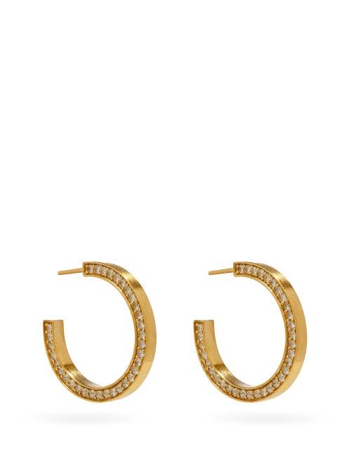 Matchesfashion.com Completedworks - Topaz & 14kt Gold-vermeil Hoop Earrings - Womens - Crystal