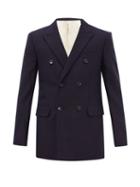 Matchesfashion.com Aldo Maria Camillo - Double Breasted Wool Twill Blazer - Mens - Navy
