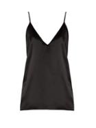 Matchesfashion.com Raey - V Neck Silk Satin Cami Top - Womens - Black