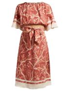 Matchesfashion.com Johanna Ortiz - Rhapsody Floral Print Silk Crepe De Chine Dress - Womens - Orange Multi