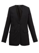 Matchesfashion.com Ann Demeulemeester - Collarless Single-breasted Wool-twill Blazer - Womens - Black