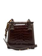 Matchesfashion.com Nico Giani - Olivia Crocodile Effect Leather Cross Body Bag - Womens - Dark Brown