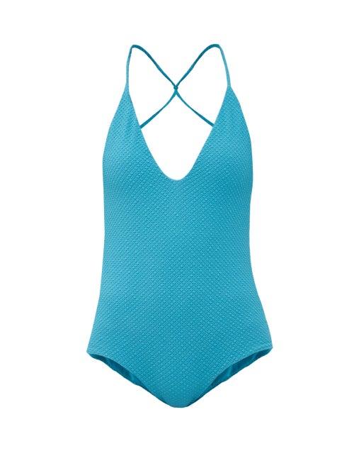 Matchesfashion.com Dodo Bar Or - Rossie Crossover-strap Swimsuit - Womens - Blue