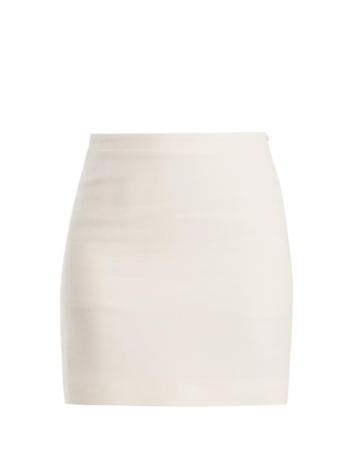 Alessandra Rich High-rise Wool-crepe Mini Skirt
