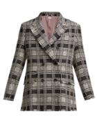Matchesfashion.com Thom Browne - Prince Of Wales Check Wool Blend Tweed Blazer - Womens - Black White